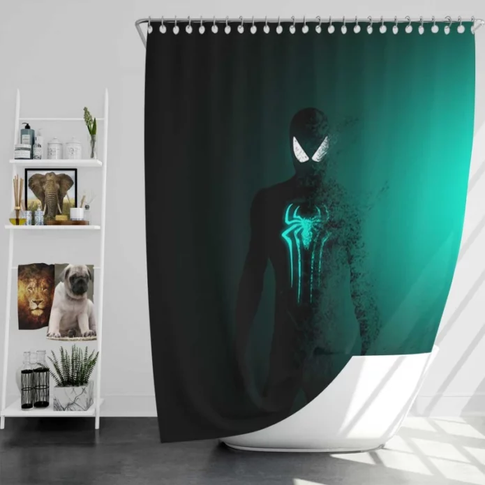 Spider-Man Movie Neon Bath Shower Curtain