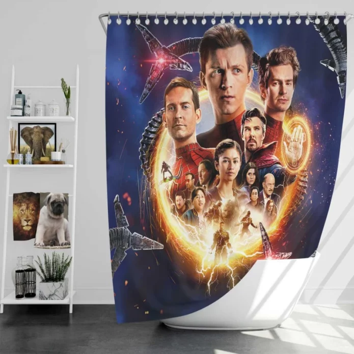 Spider-Man No Way Home Movie Bath Shower Curtain