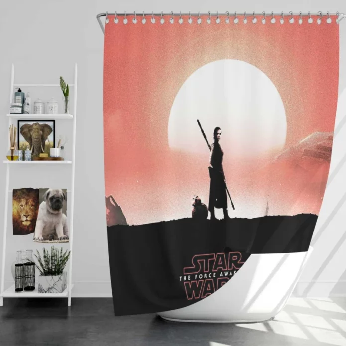 Star Wars Episode VII The Force Awakens Movie BB8 Bath Shower Curtain