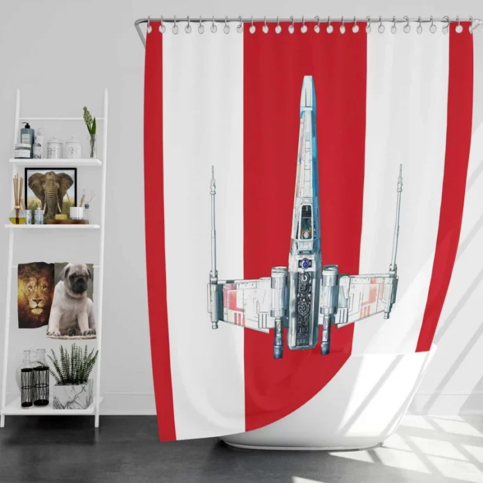 Star Wars Movie X-wing Starfighter Bath Shower Curtain