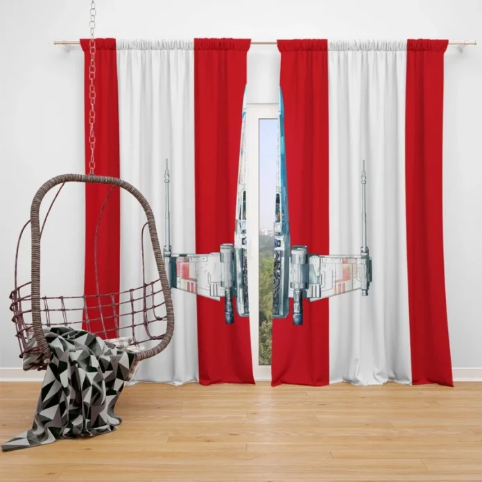 Star Wars Movie X-wing Starfighter Window Curtain