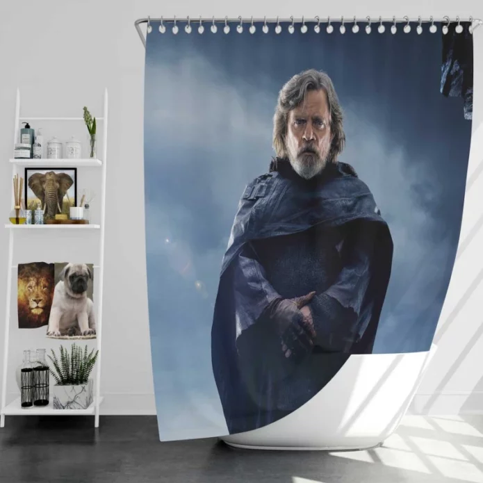 Star Wars The Last Jedi Movie Mark Hamill Luke Skywalker Bath Shower Curtain