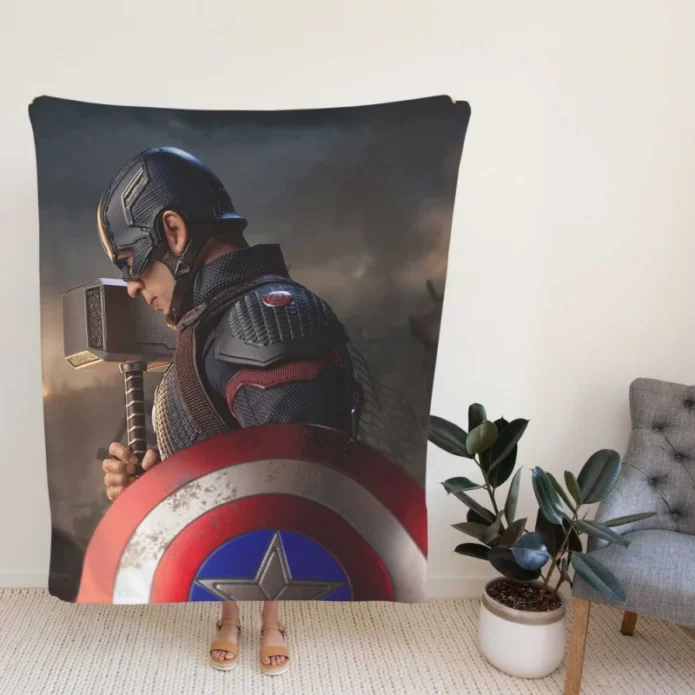Steve Rogers as Captain America in Avengers Endgame Movie Fleece Blanket