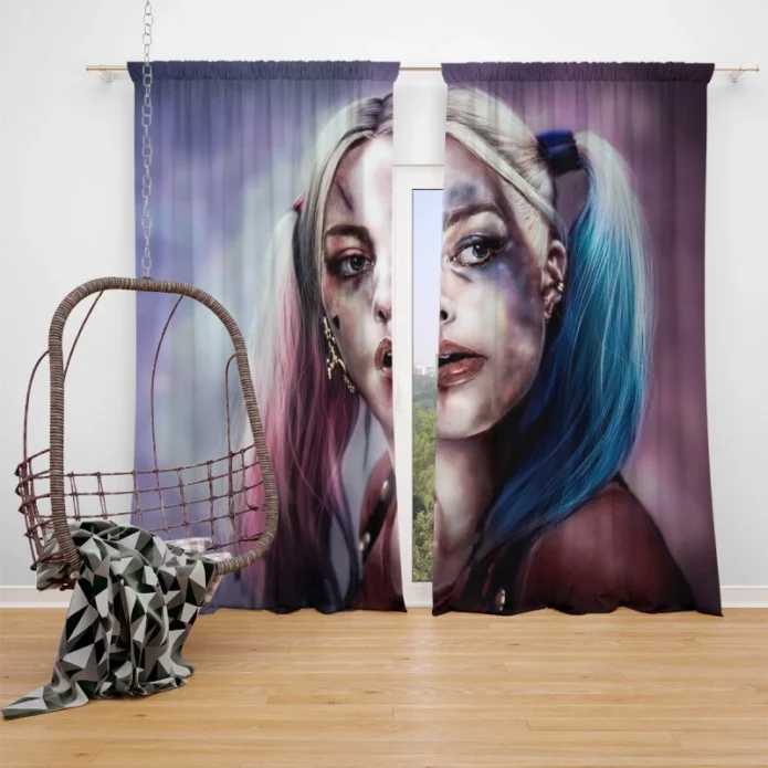 Suicide Squad Movie Harley Quinn Window Curtain