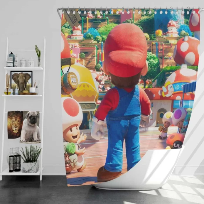 Super Mario Bros Movie Bath Shower Curtain