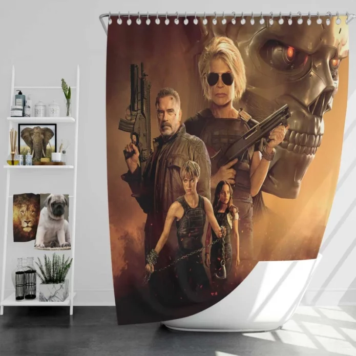 Terminator Dark Fate Movie Arnold Schwarzenegger Bath Shower Curtain