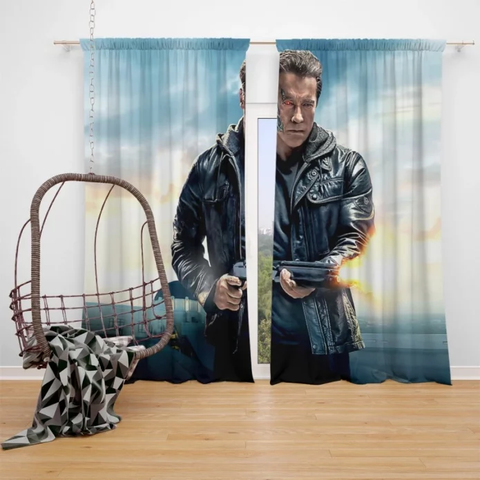 Terminator Genisys Movie Arnold Schwarzenegger Window Curtain
