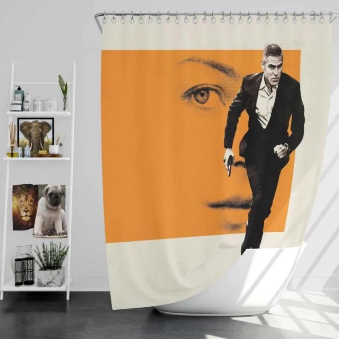 The American Movie George Clooney Bath Shower Curtain