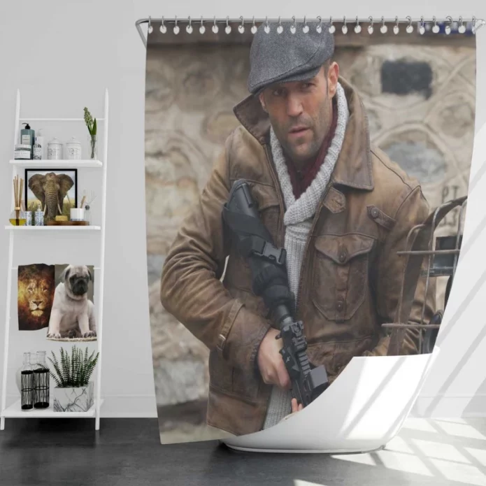 The Expendables 2 Movie Jason Statham Lee Christmas Bath Shower Curtain