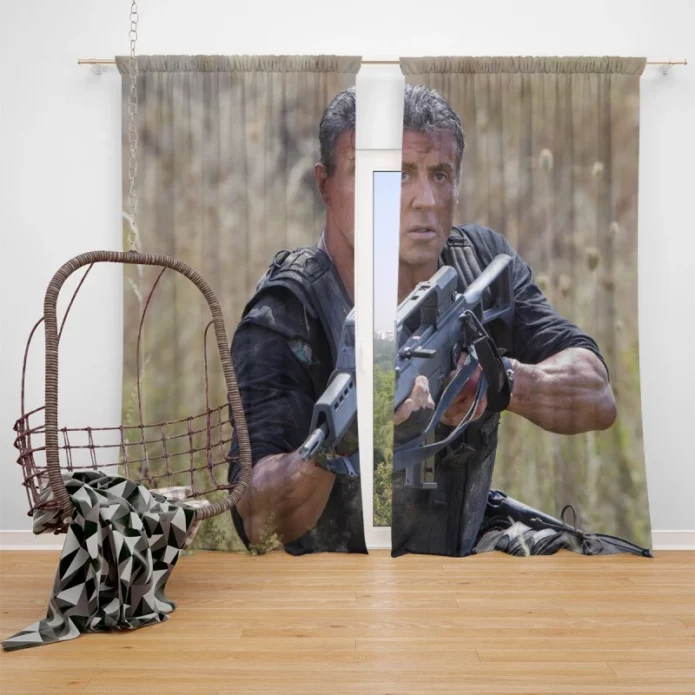 The Expendables 3 Movie Barney Ross Sylvester Stallone Window Curtain