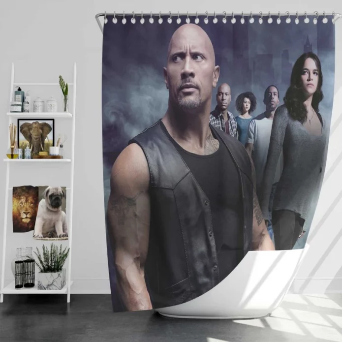 The Fate of The Furious Movie Poster Bath Shower Curtain