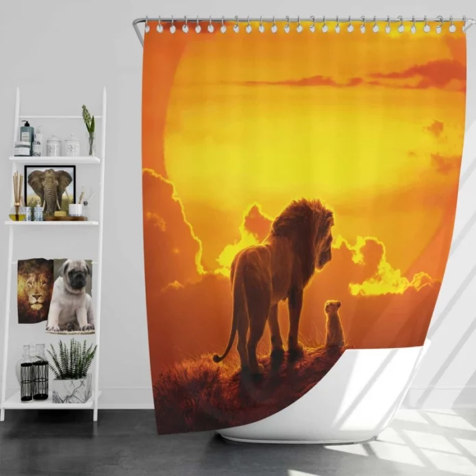 The Lion King Movie Simba Mufasa Bath Shower Curtain