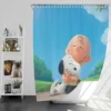 The Peanuts Movie Charlie Brown Snoopy Bath Shower Curtain