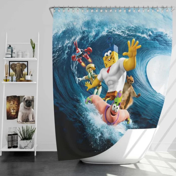 The SpongeBob Movie Sponge Out of Water Movie Patrick Star Bath Shower Curtain