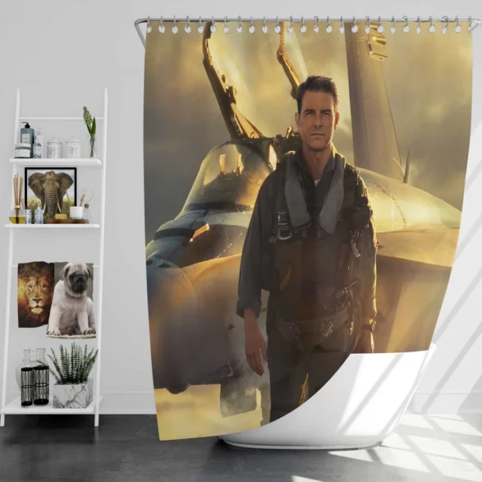 Tom Cruise in Top Gun Maverick Movie Bath Shower Curtain