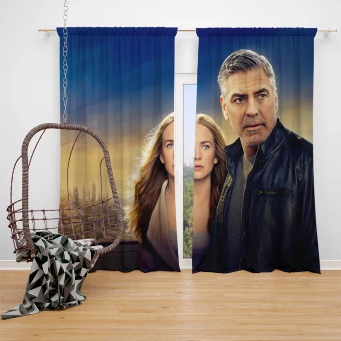 Tomorrowland Movie George Clooney Brittany Robertson Window Curtain