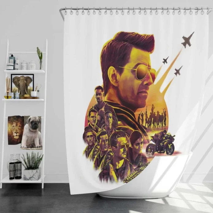 Top Gun Maverick Movie Bath Shower Curtain