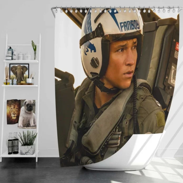 Top Gun Maverick Movie Danny Ramirez Bath Shower Curtain