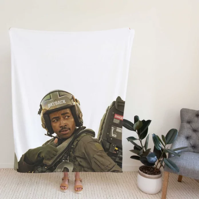 Top Gun Maverick Movie Jay Ellis Fleece Blanket