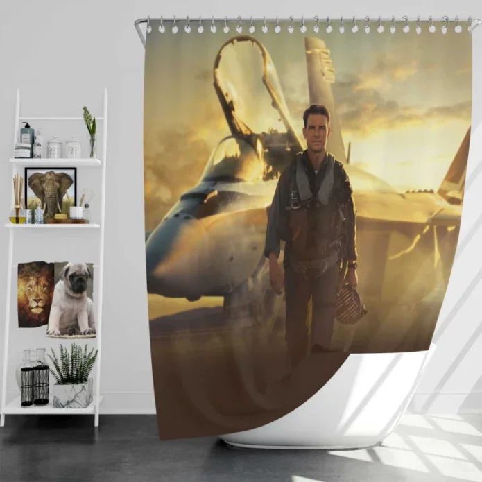 Top Gun Maverick Movie Lt Pete Mitchell Bath Shower Curtain