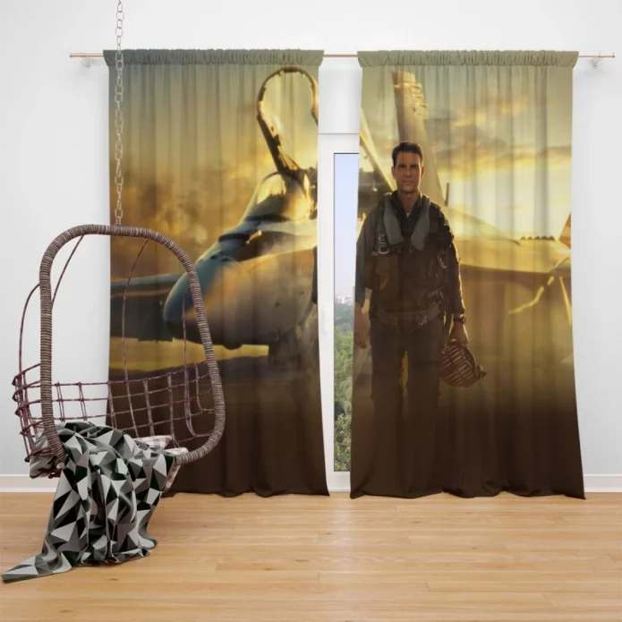 Top Gun Maverick Movie Lt Pete Mitchell Window Curtain