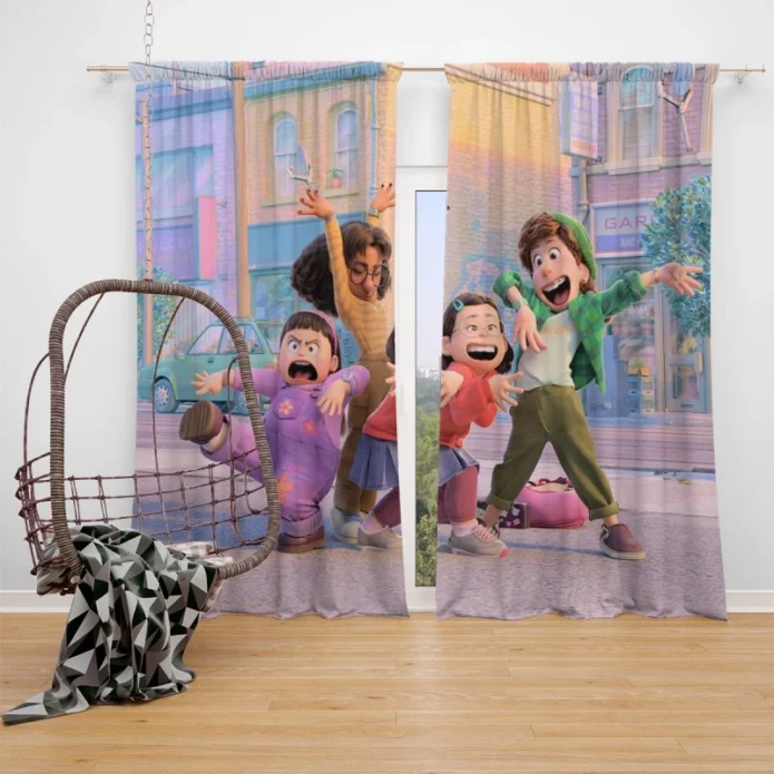 Turning Red Movie Comedy Fantasy Window Curtain