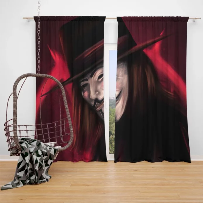 V For Vendetta Movie Window Curtain