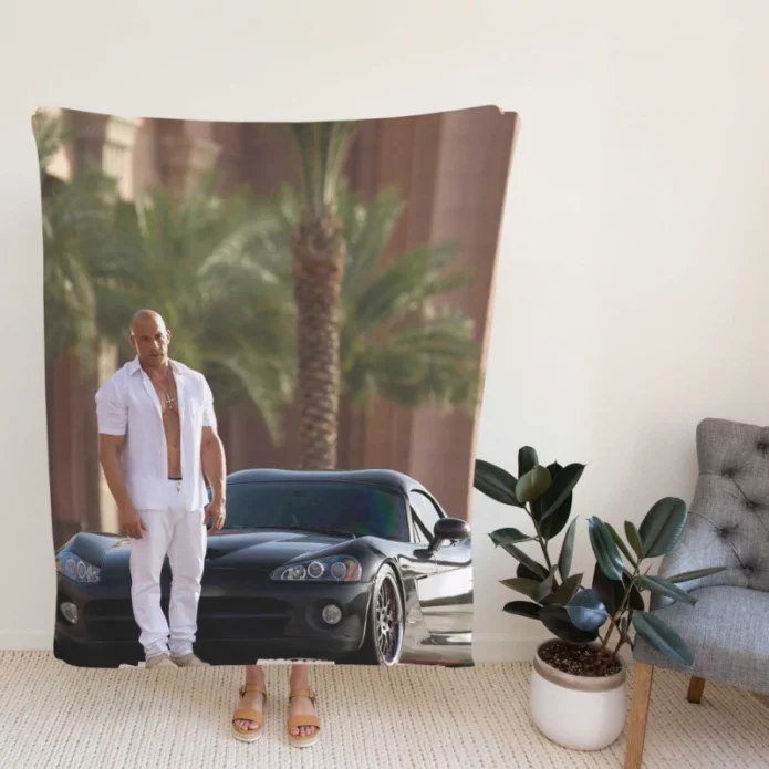 Vin Diesel in Furious 7 Movie Fleece Blanket