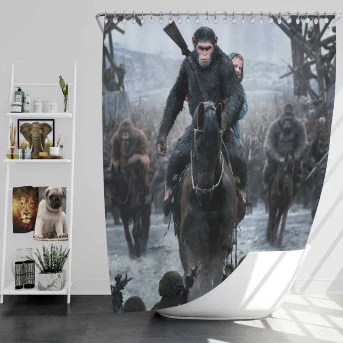 War For The Planet Of The Apes Movie Bath Shower Curtain