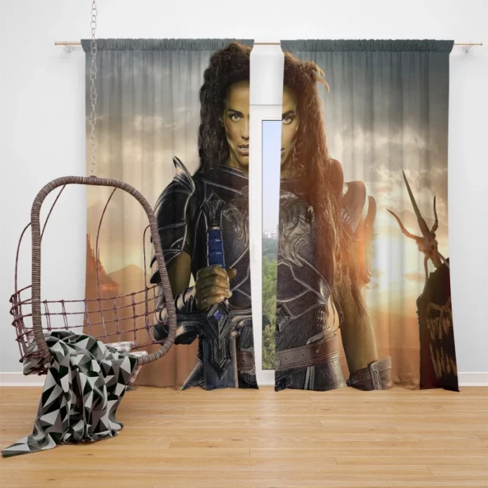 Warcraft Woman Warrior Movie Window Curtain