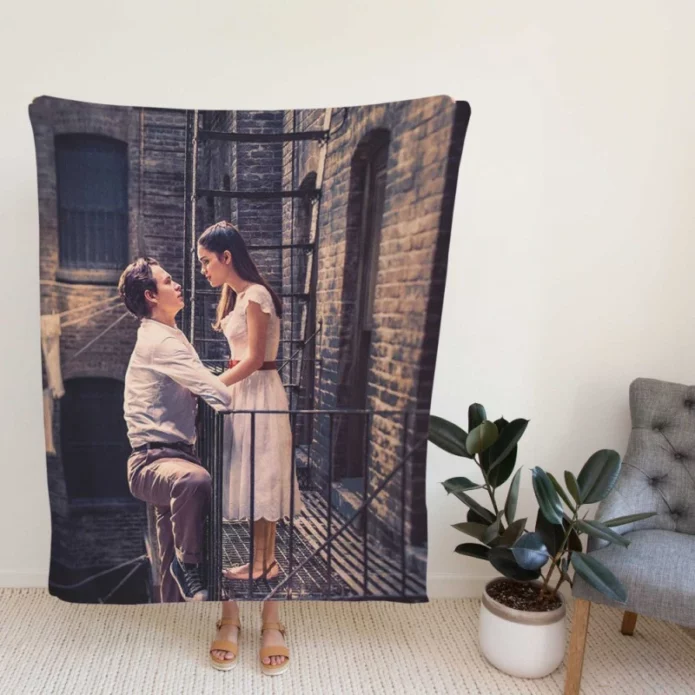 West Side Story Movie Rachel Zegler Ansel Elgort Fleece Blanket