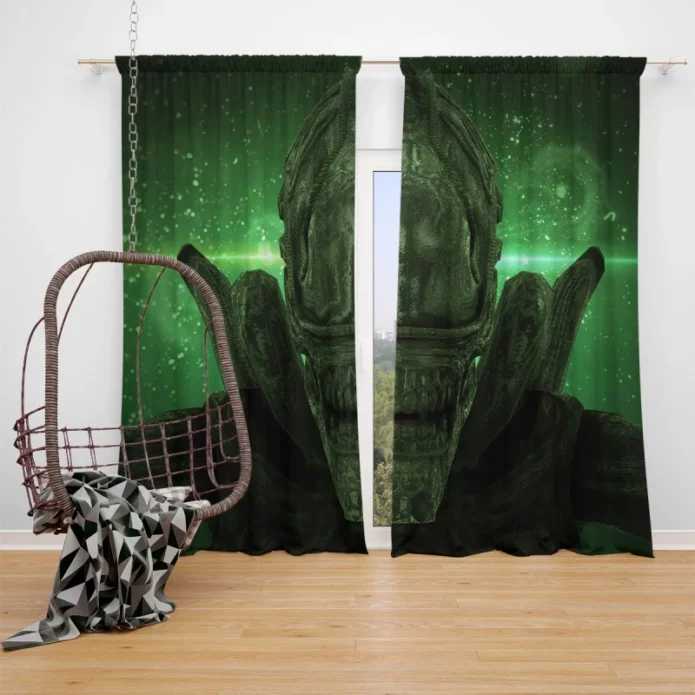 Xenomorph in Alien Covenant Science Fiction Movie Window Curtain