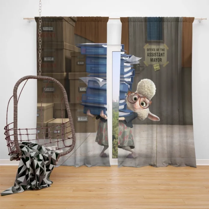 Zootopia Movie Bellweather Window Curtain