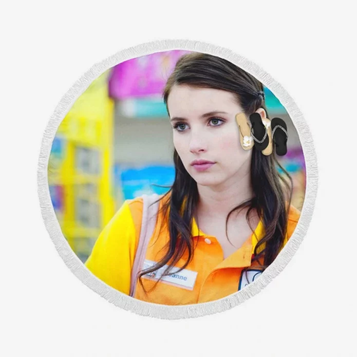 4321 Movie Emma Roberts Round Beach Towel