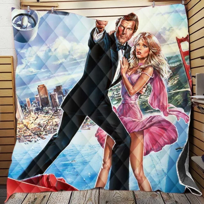 A View to a Kill James Bond Movie Poster Quilt Blanket