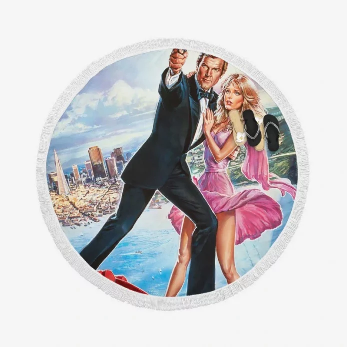 A View to a Kill James Bond Movie Poster Round Beach Towel