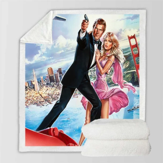 A View to a Kill James Bond Movie Poster Sherpa Fleece Blanket
