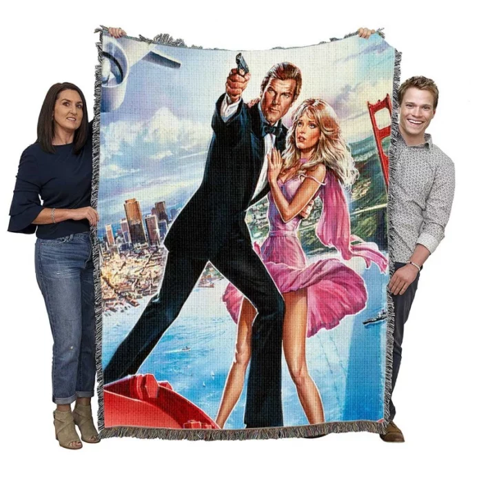 A View to a Kill James Bond Movie Poster Woven Blanket