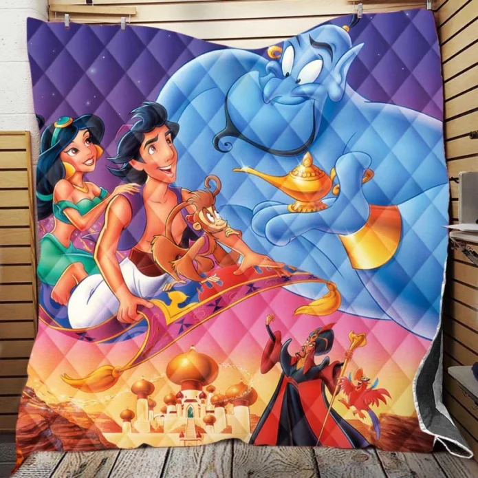 Aladdin Movie Disney Genie Princess Jasmine Quilt Blanket