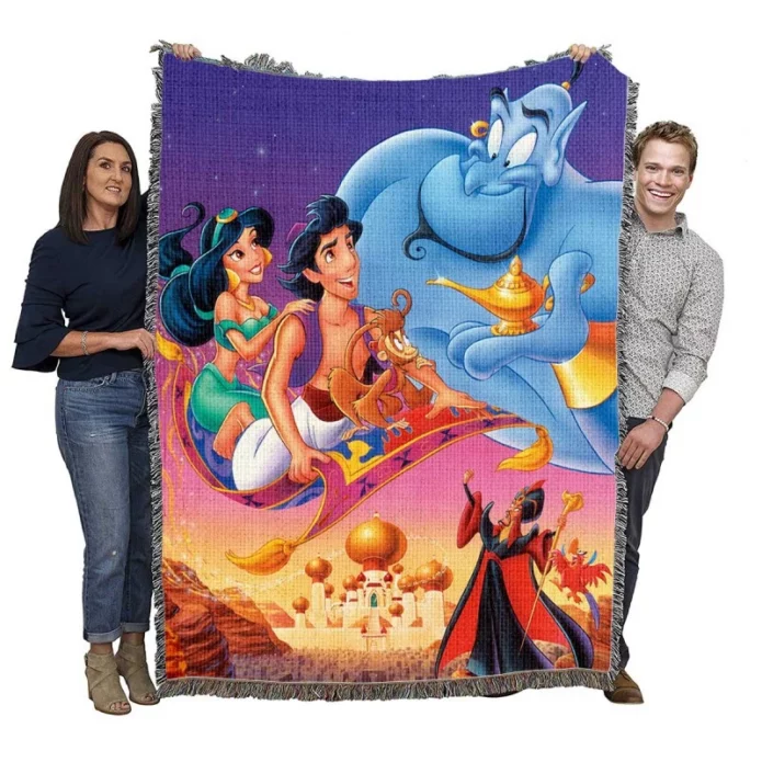 Aladdin Movie Disney Genie Princess Jasmine Woven Blanket