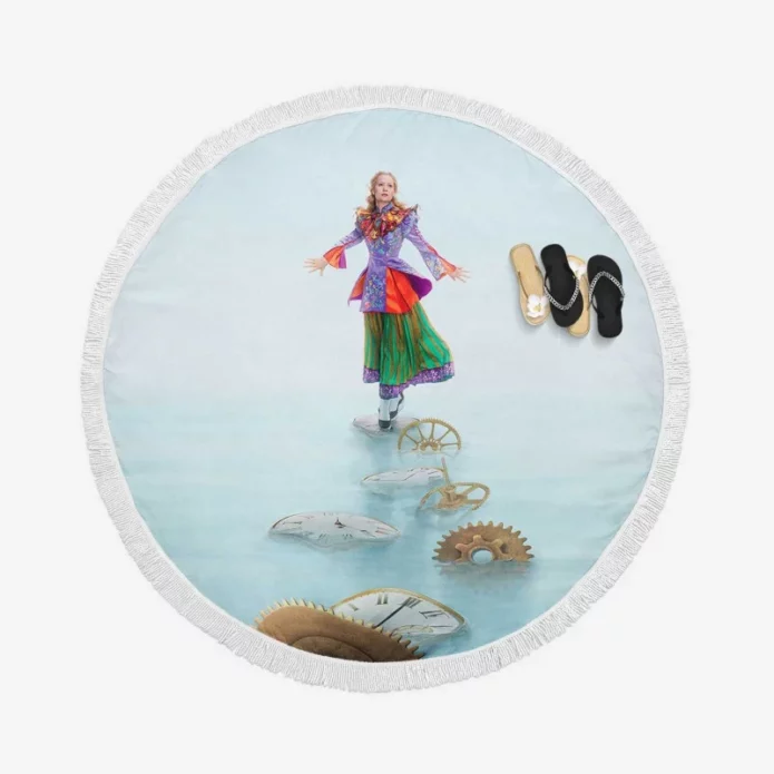 Alice Through the Looking Glass Movie Mia Wasikowska Round Beach Towel