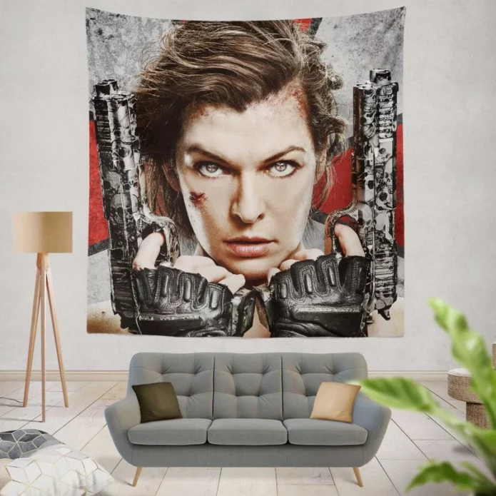 Alice in Resident Evil The Final Chapter Movie Wall Hanging Tapestry