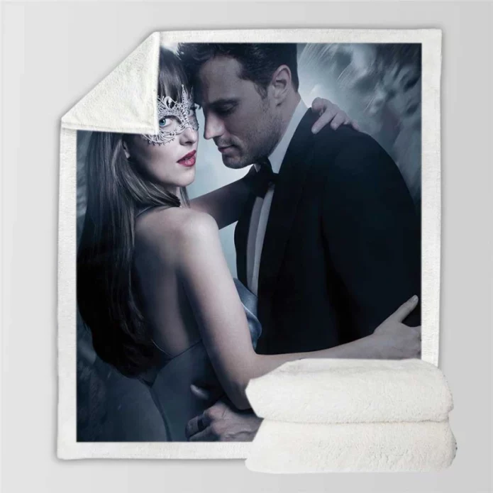 Anastasia and Christian Grey in Fifty Shades Darker Movie Sherpa Fleece Blanket