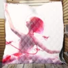 Anime Girl Ballet Dancer Fishes Pink Koi Quilt Blanket