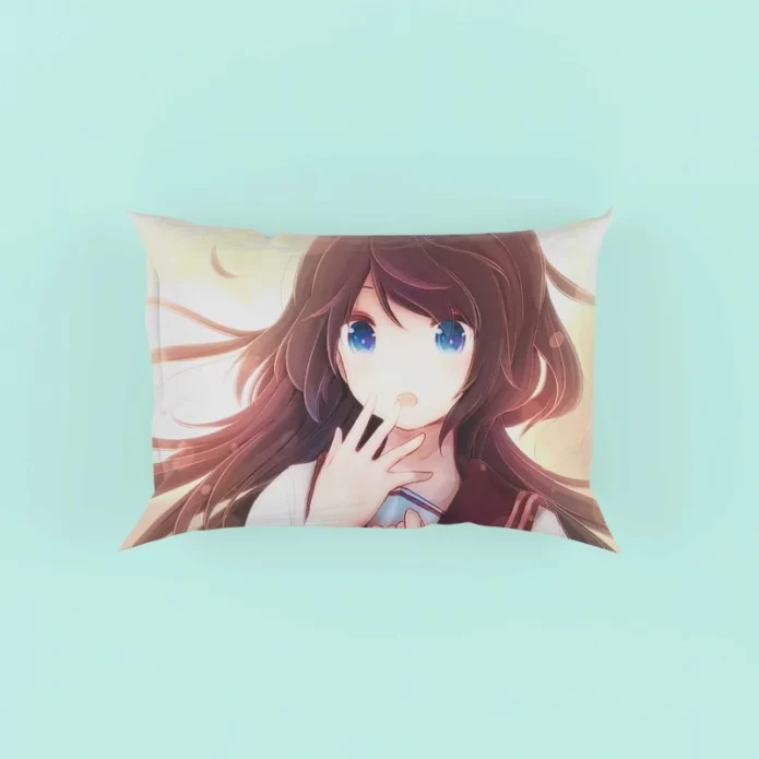 Anime Girl Blue Eyes Pillow Case