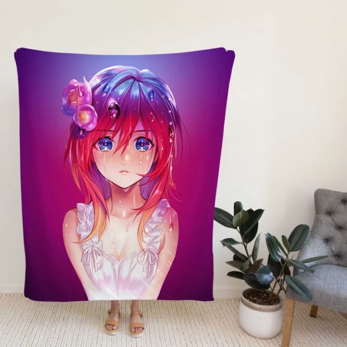 Anime Girl Feeling Desire Fleece Blanket