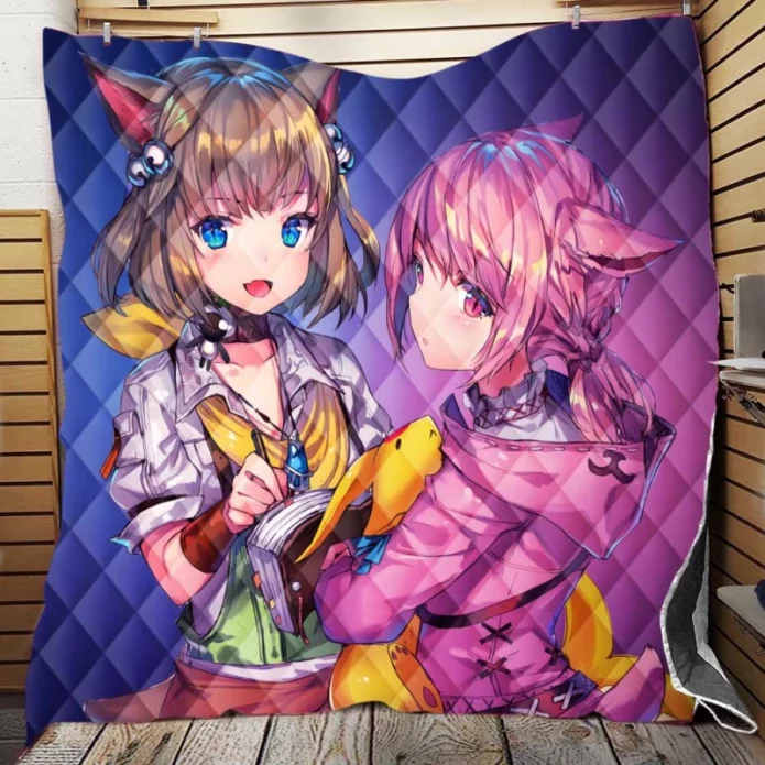 Anime Girl Final Fantasy Quilt Blanket
