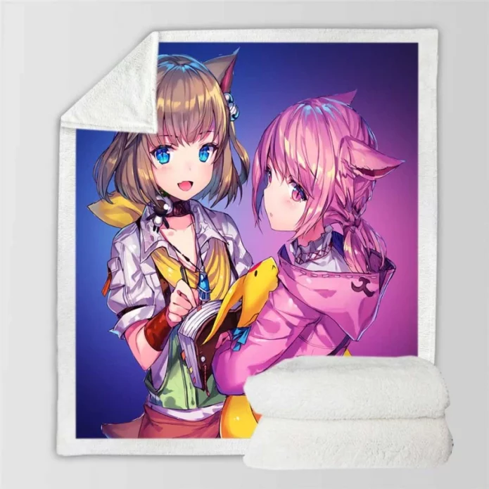 Anime Girl Final Fantasy Sherpa Fleece Blanket