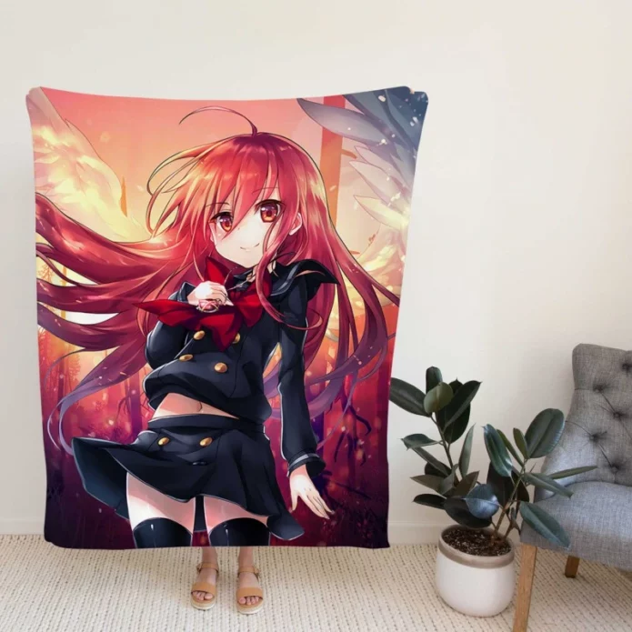 Anime Girl Fire Angel Fleece Blanket