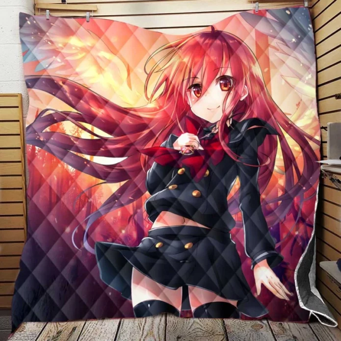 Anime Girl Fire Angel Quilt Blanket